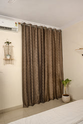 Saukins Geometry II Brown Curtain