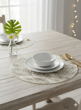 Tropical Palm Leaf Design Round Table mat - Saukins Collection