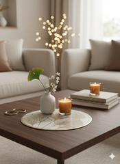 Metallic Gold Lace-Cut Round Tablemat - Statement Table Decor