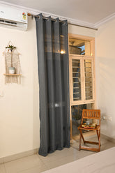 Saukins Sheer Grey Curtain