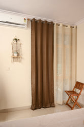 Saukins Natural II Brown Curtain