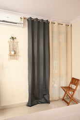 Saukins Natural II Grey Curtain