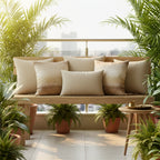 Boulce Boho Multicolor Cream Dotted Cushion Cover cushion covers with Plain cushion covers pack of 5