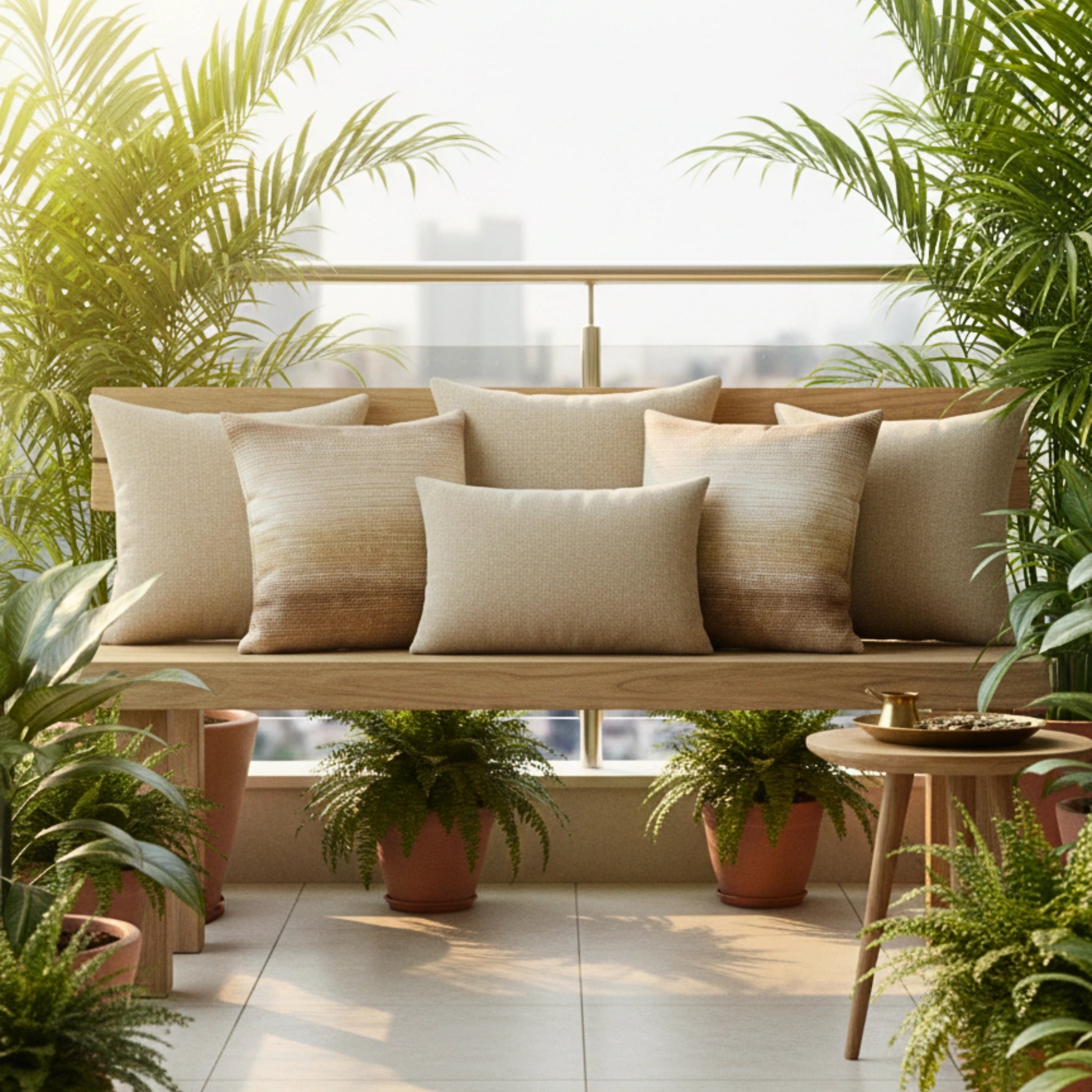 Boulce Boho Multicolor Cream Dotted Cushion Cover cushion covers with Plain cushion covers pack of 5