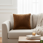 Saukins Premium Faux Fur Cushion Cover Brown