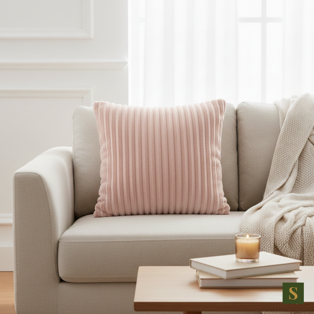 Saukins Premium Faux Fur Cushion Cover Pink