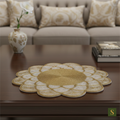 Beads Table Mats flower shape Golden and white