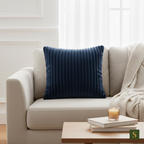 Saukins Premium Faux Fur Cushion Cover Navy Blue