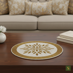 Beads Table Mats flower shape Brown Golden and White