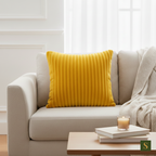 Saukins Premium Faux Fur Cushion Cover Yellow