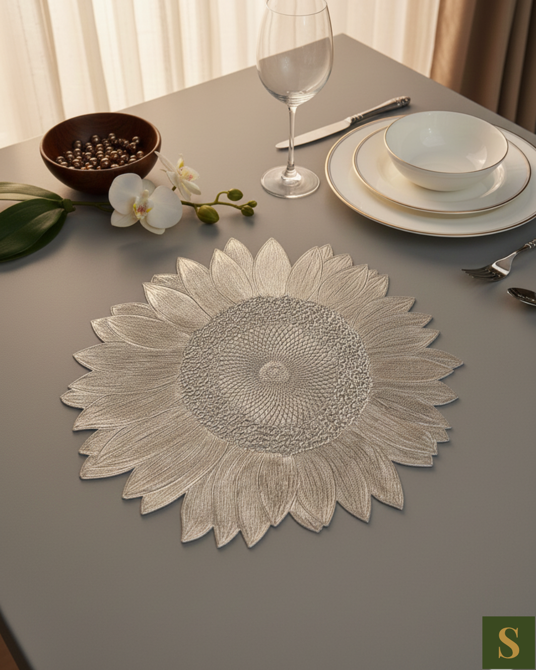 Saukins PVC Flower Pattern Table Mat