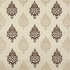 Brown Damas Pattern Curtain Dimout Curtain