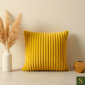 Fur cushion covers LYellow Stripped design Pack of 2