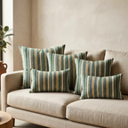 Green Lines Pattern Designer Cushion Cover pack of 2