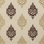 Brown Damas Pattern Curtain Dimout Curtain