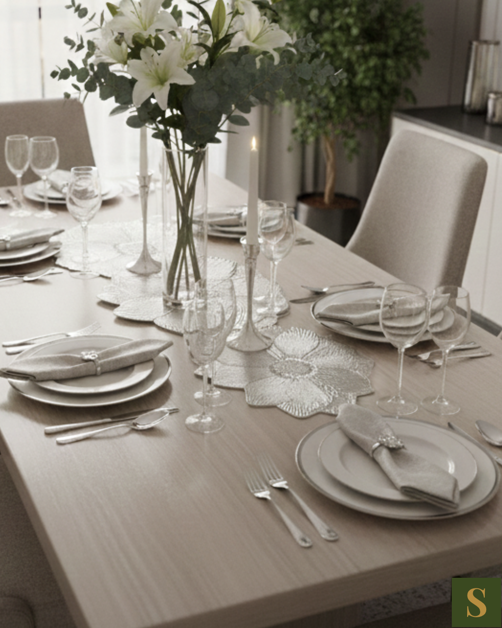 Saukins PVCTable runner Flower pattern