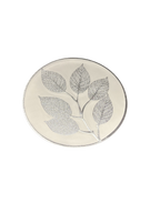 Elegant Leaf Design Silver Round Table Mat - Saukins Collection