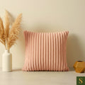 Fur cushion covers Light Pink Stripped design Pack of 2