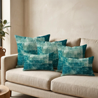 Green Pattern Box and Lines Designer Cushion Cover pack of 2