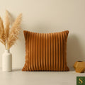 Fur cushion covers Brown  Stripped design Pack of 2
