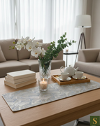 Saukins PVC Table runner Leaf Pattern