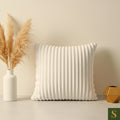 Fur cushion covers White Stripped design Pack of 2