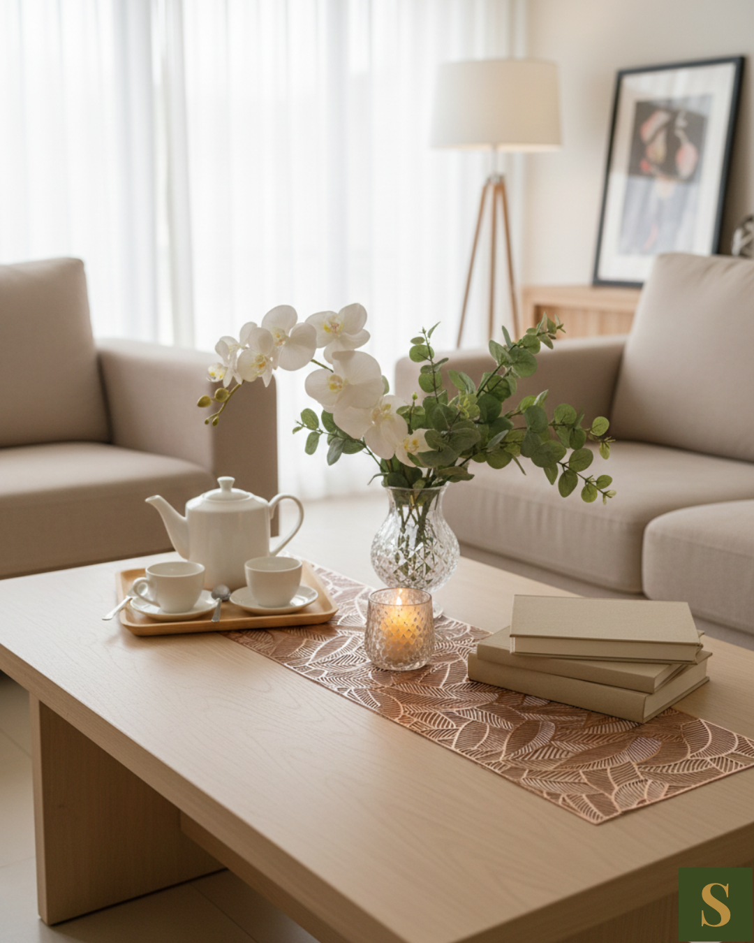 Saukins PVC Table runner Leaf cut-out pattern