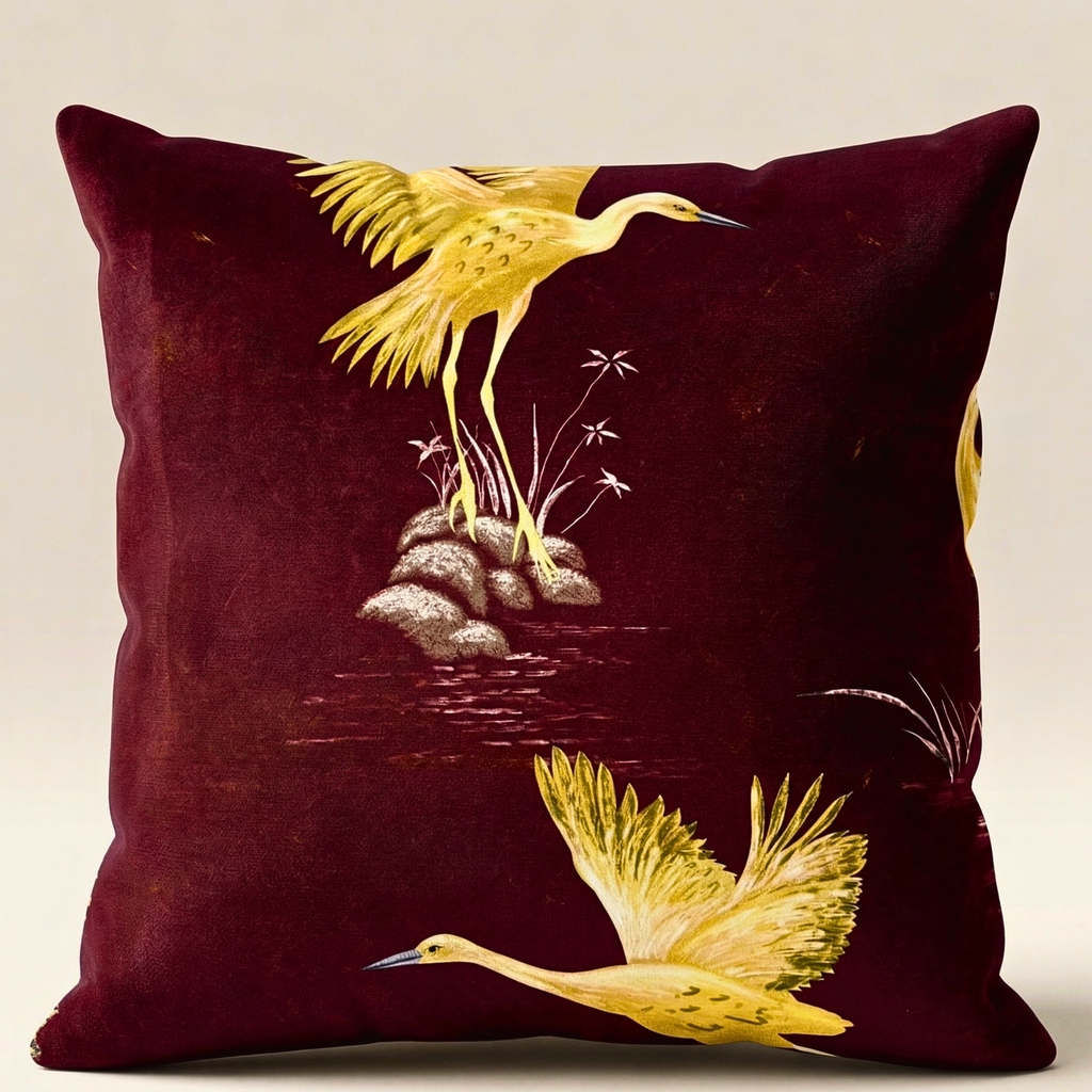 Maroon Flamingo Designer Cushion Cover pack of 2