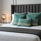 Boulce Boho Multicolor Sea Green Dotted Cushion Cover cushion covers with Plain cushion covers pack of 5