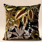 Black Plant and leaf Designer Cushion Cover pack of 2