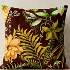 Maroon Plant Leaves Designer Cushion Cover pack of 2