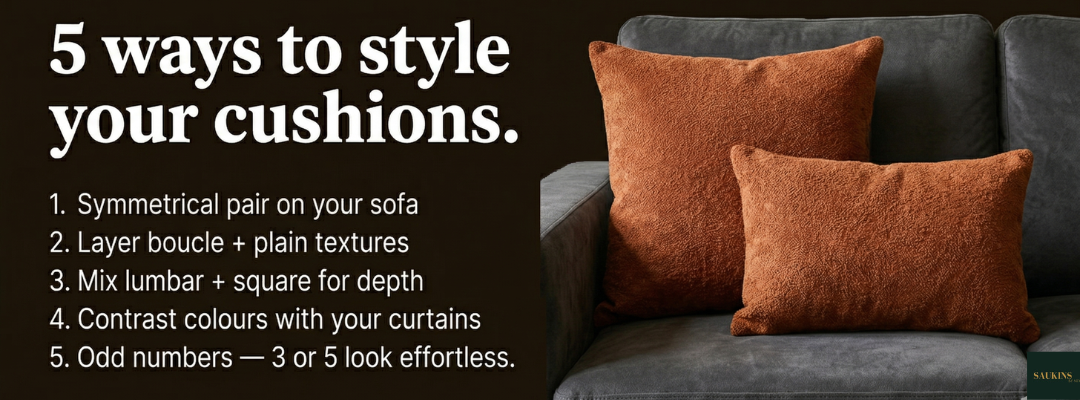 Boucle Yellow and Rust cushion cover combo