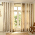 Grey Damas Pattern Curtain Dimout Curtain