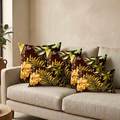 Maroon Plant Leaves Designer Cushion Cover pack of 2