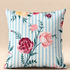 Flower With Blue Strips Designer Cushion Cover pack of 2