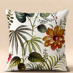 White Plant and leaf Designer Cushion Cover pack of 2