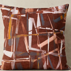 Maroon and White Line Pattern Designer Cushion Cover pack of 2