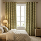 Green Damas Pattern Curtain Dimout Curtain
