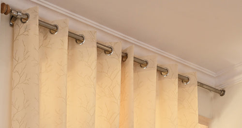 Cream Golden Strips Root Style Curtain