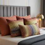 Boulce Multicolor Dots Cushion Cover Rust Boho Cushion Covers with Plain cushion cover pack of 5