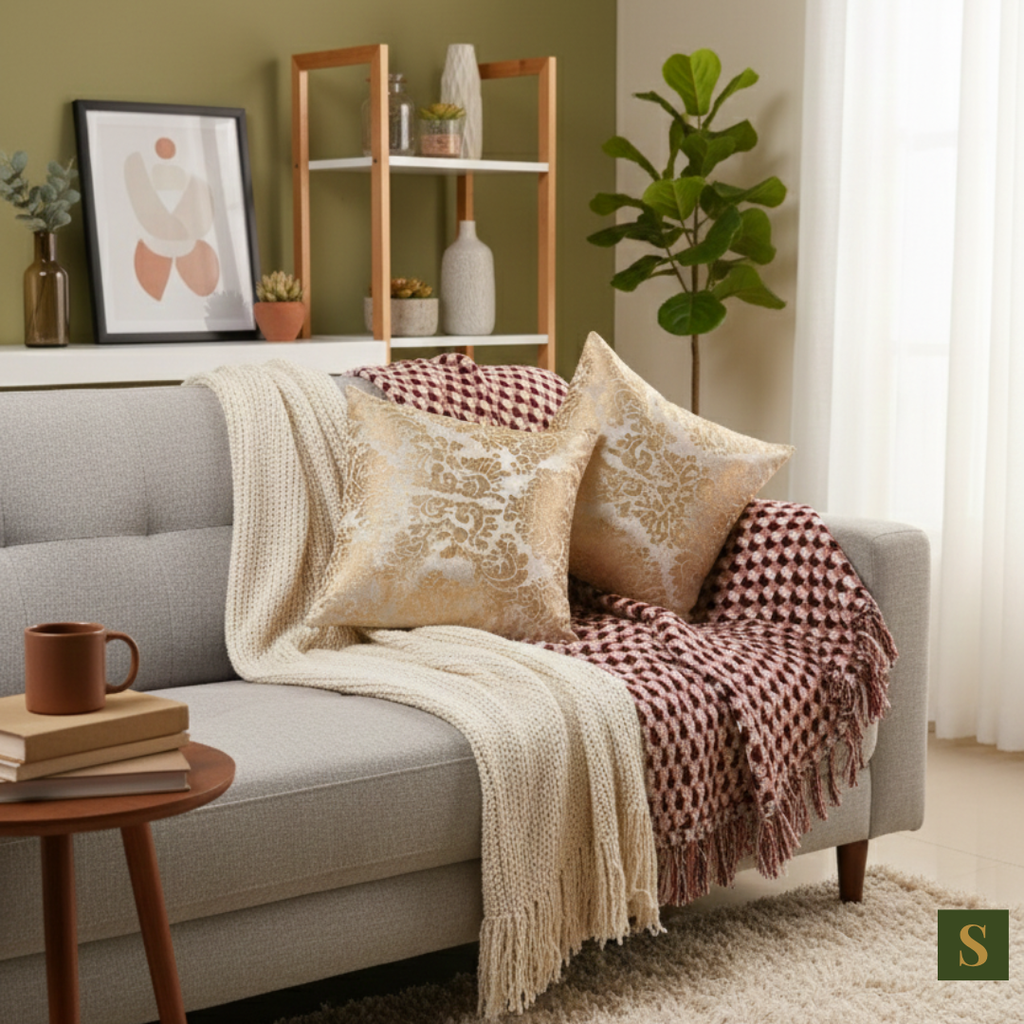 Saukins Taj I Golden Cushion Cover