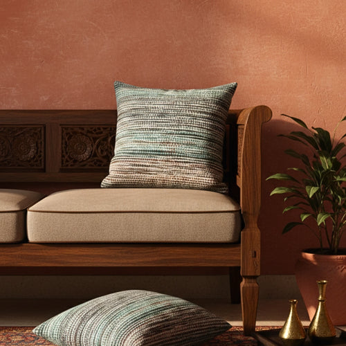 Boulce Boho Multicolor Olive Green Dotted Cushion Covers Pack of 2