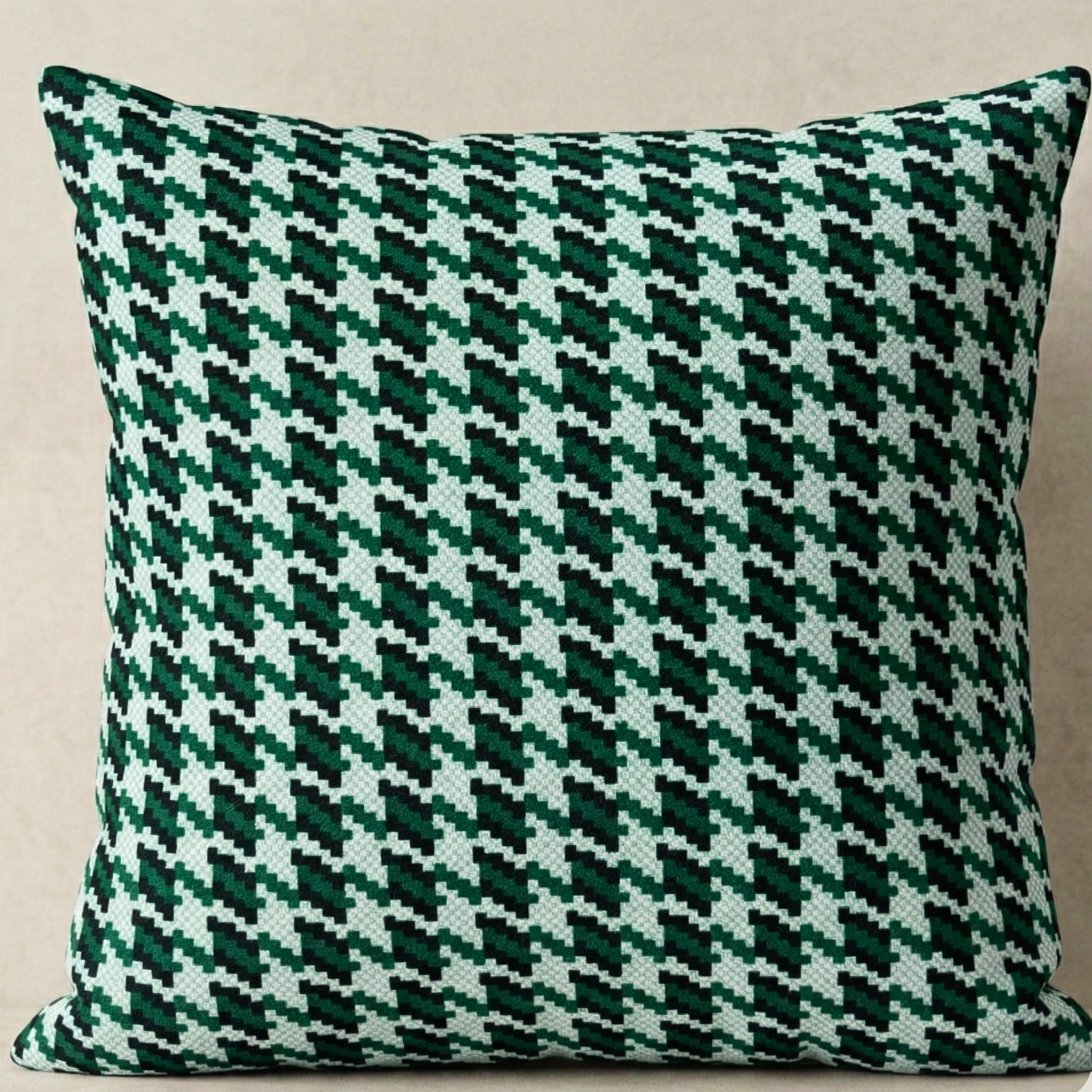 Green Checks Design Cushion Cover pack of 2