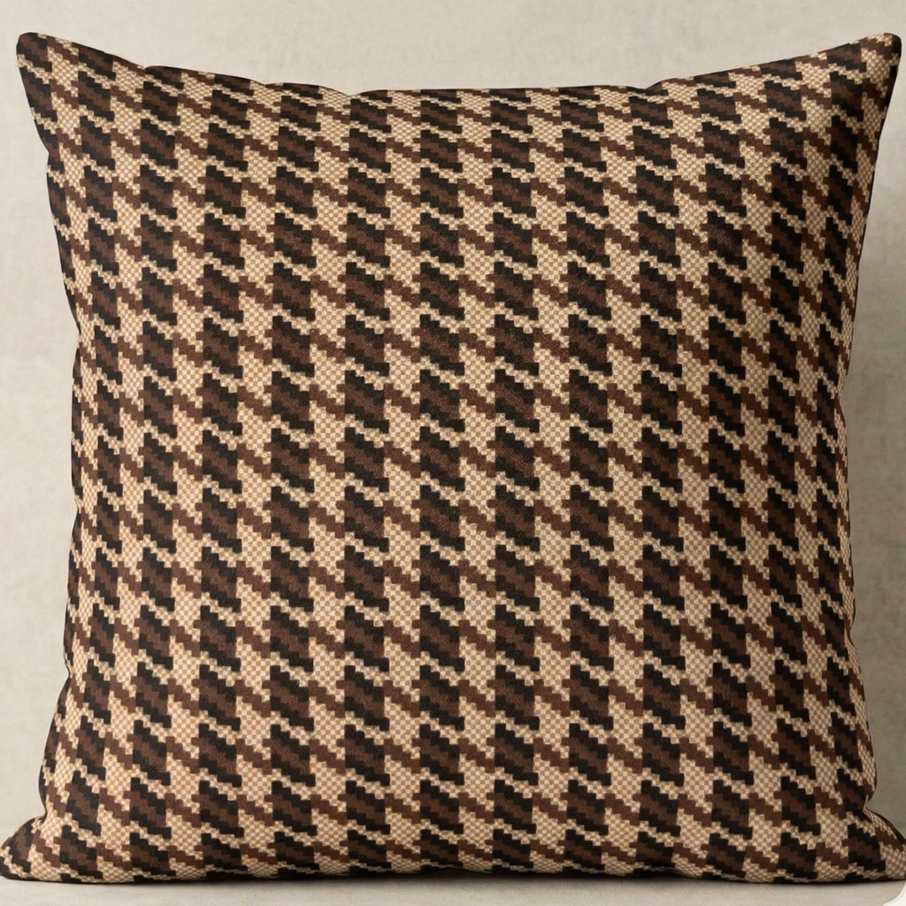 Brown Checks Design Cushion Cover pack of 2