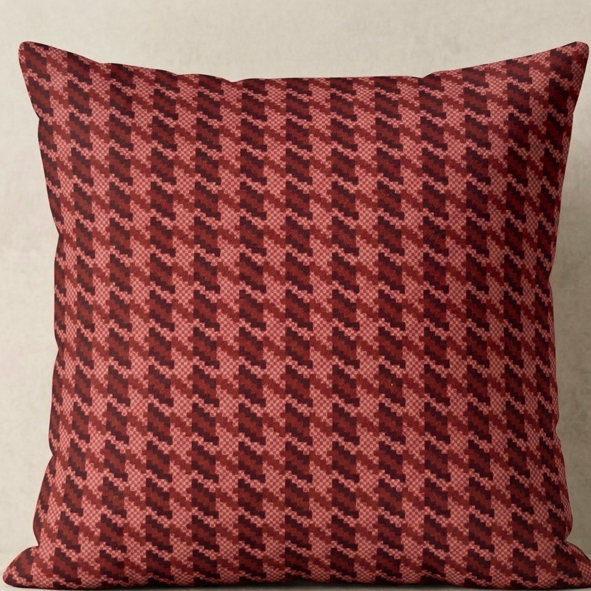 Dark Pink Checks Design Cushion Cover pack of 2