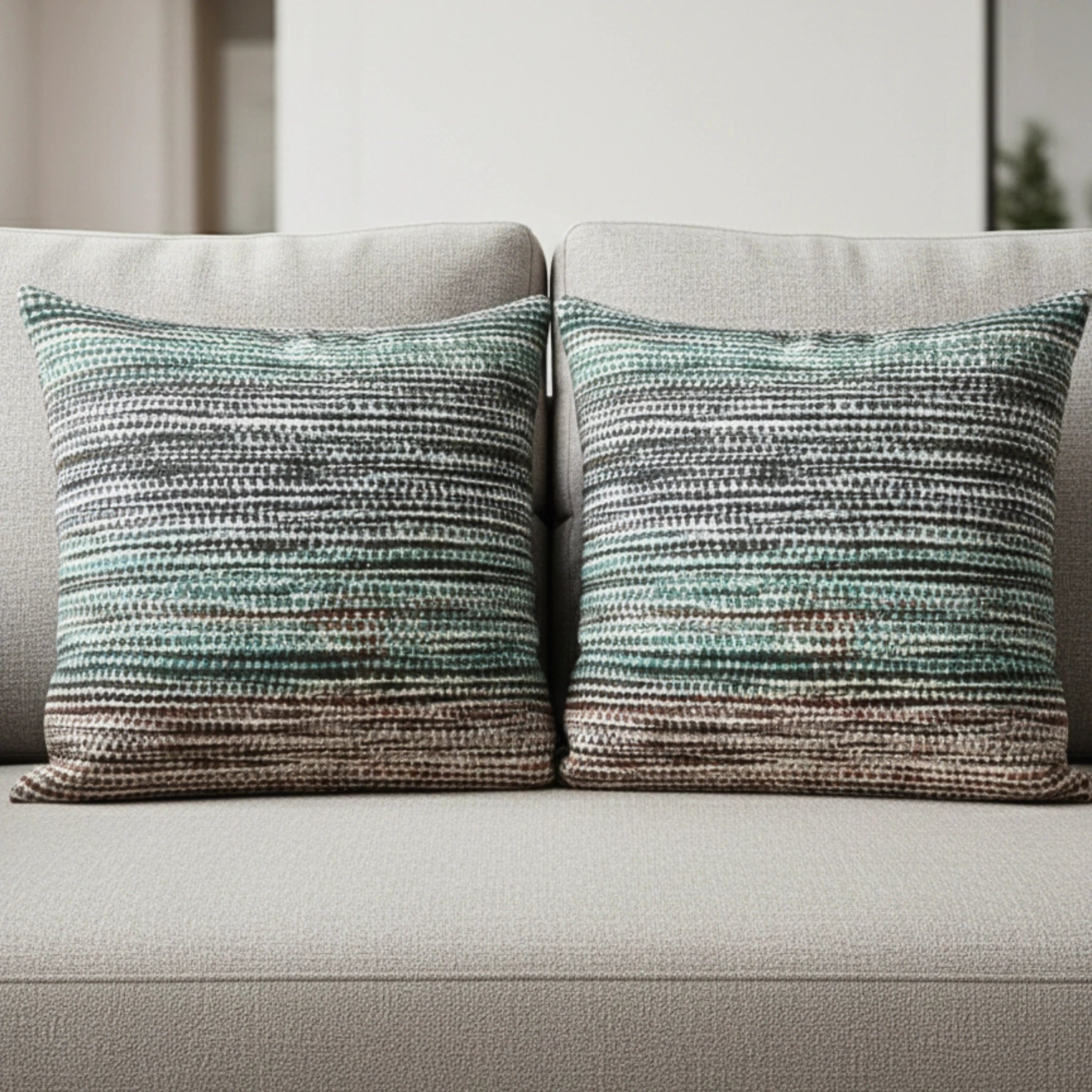 Boulce Boho Multicolor Olive Green Dotted Cushion Covers Pack of 2