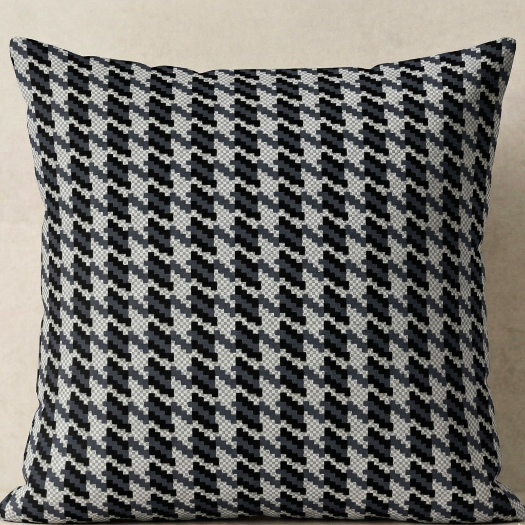 Grey Checks Design Cushion Cover pack of 2