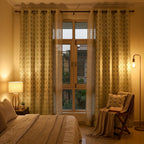 Green Damas Pattern Curtain Dimout Curtain