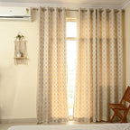 Grey Damas Pattern Curtain Dimout Curtain
