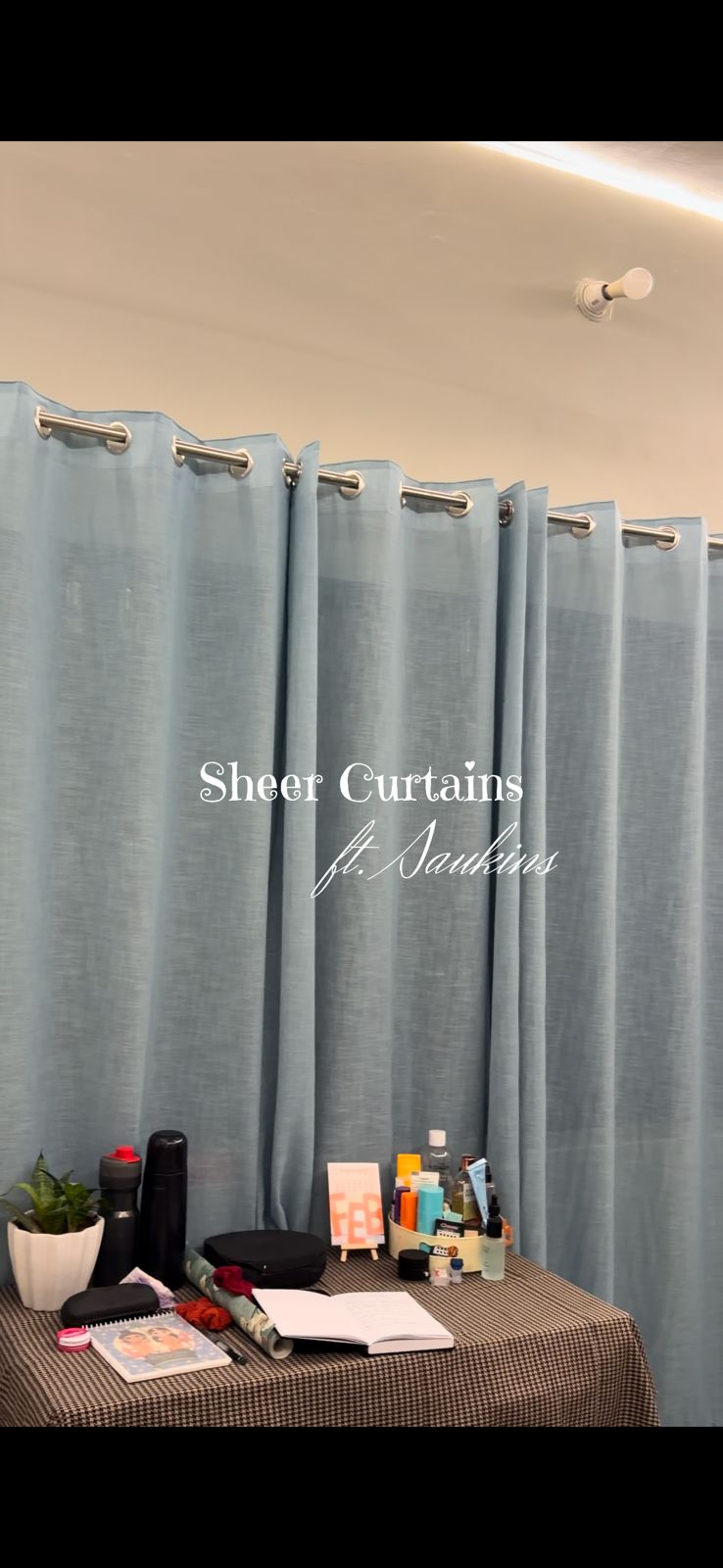 Influencers choice Cool Grey Sheer Curtains